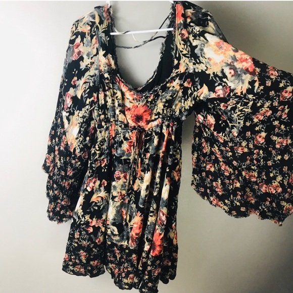 Free People Heart Of Gold Floral Mini Dress - Picture 5 of 6